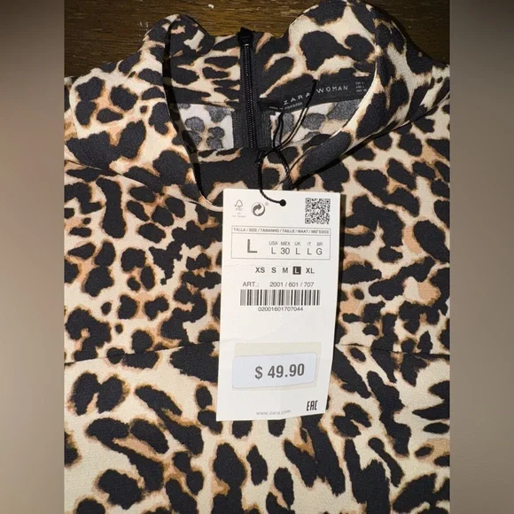 ZARA Animal Print Oversized Blouse size L - Picture 12 of 16